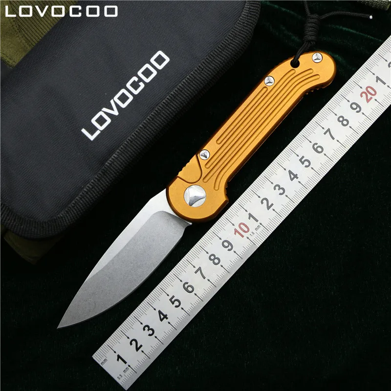 LOVOCOO LUDT 135 folding knife D2 blade 6061-T6 Aluminum handle outdoor camping hunting pocket fruit kitchen Knives EDC tools