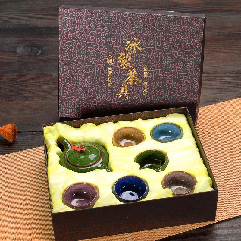 7stes Cracking ice tea set with gift box crafts tea tools kung fu ceramic tea pot cracked ice cup
7stes Cracking ice tea set with gift box crafts tea tools kung fu ceramic tea pot cracked ice cup