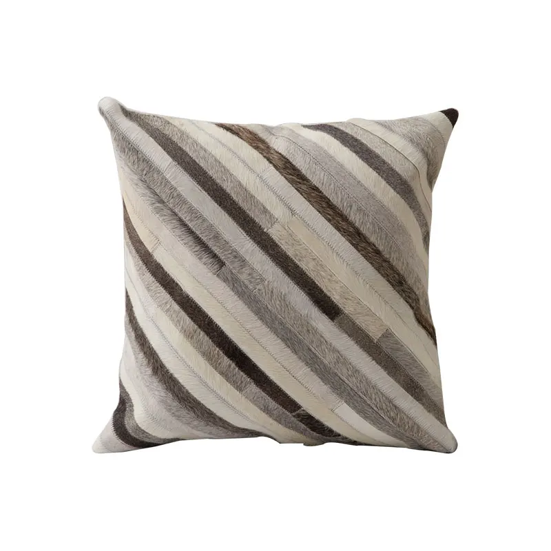 Square cowhide fur striped pillow cushion with core , hand made single side fur throw for furniture upholstery
Square cowhide fur striped pillow cushion with core , hand made single side fur throw for furniture upholstery