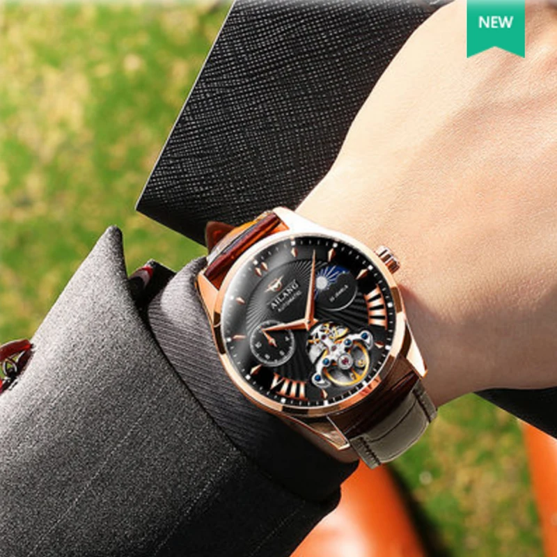 Luxury Brand Swiss AILANG Men Auto-Wind Waterproof Automatic Steel Black Dial Mechanical Tourbillon Watch 
Luxury Brand Swiss AILANG Men Auto-Wind Waterproof Automatic Steel Black Dial Mechanical Tourbillon Watch