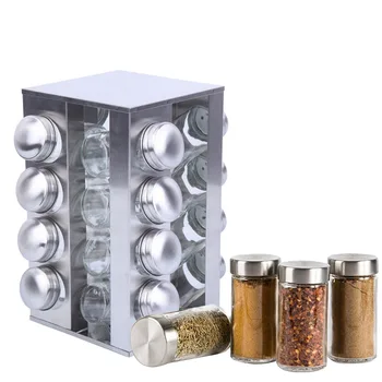 Revolving Rack Stainless Steel 16 Glass Spice Jar With Lid Stand Rotating Holder
Revolving Rack Stainless Steel 16 Glass Spice Jar With Lid Stand Rotating Holder