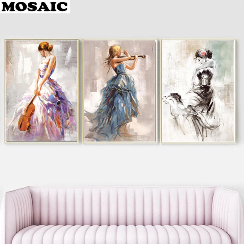 Full square/round Diamond DIY Diamond Painting 3 Pieces Abstract Ballet Dance Girl Playing a Violin diamond Mosaic Cross Stitch
Full square/round Diamond DIY Diamond Painting 3 Pieces Abstract Ballet Dance Girl Playing a Violin diamond Mosaic Cross Stitch