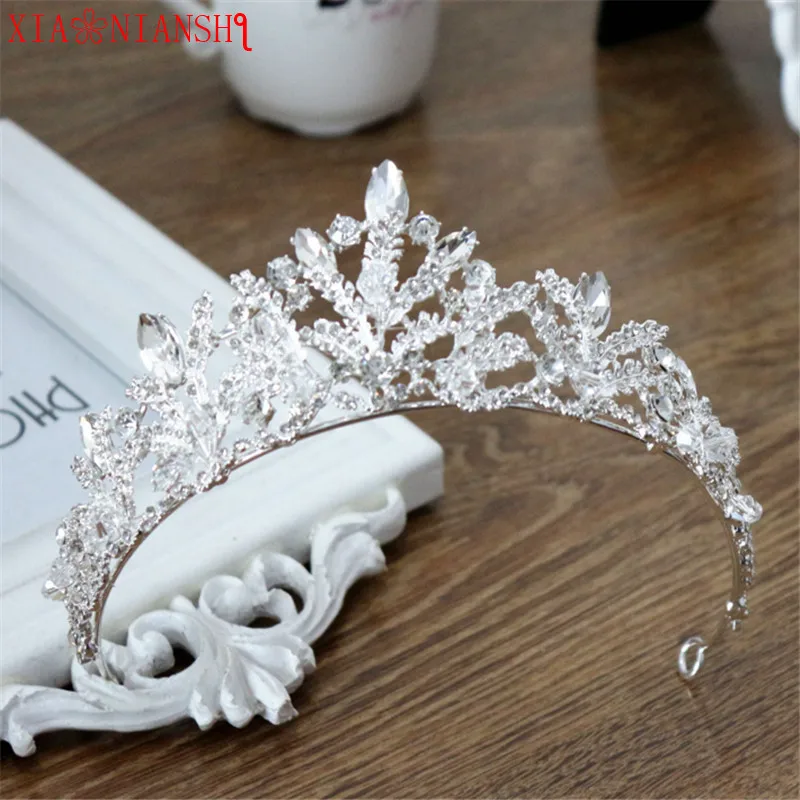 

Роскошные свадебные аксессуары для волос XIAONIANSHI с белыми кристаллами для невесты корона тиара для волос ювелирные изделия короны в стиле барокко головной убор