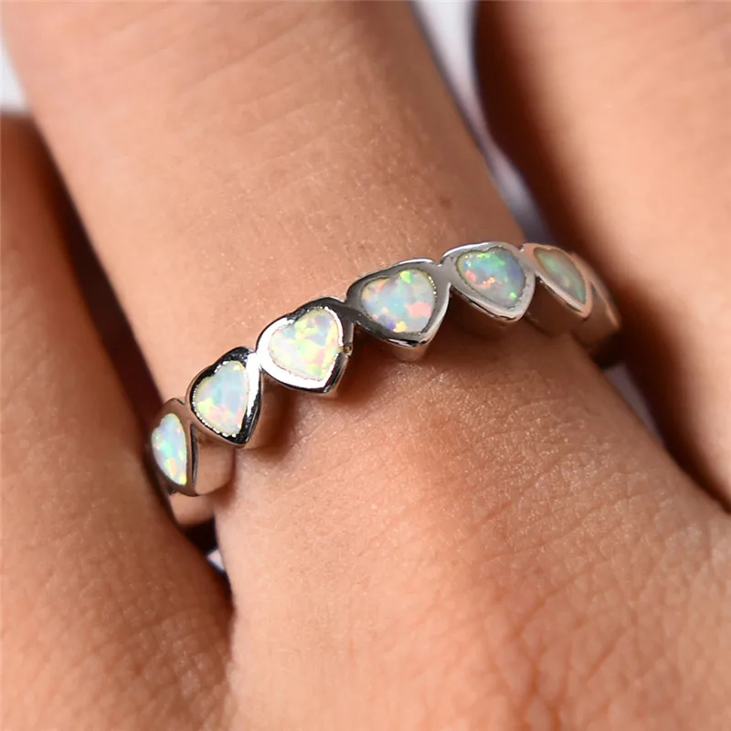Bamos Vintage Heart Wedding Bands White/Blue Fire Opal Finger Rings 925 Silver Filled Engagement Ring For Women Party Jewlery
Bamos Vintage Heart Wedding Bands White/Blue Fire Opal Finger Rings 925 Silver Filled Engagement Ring For Women Party Jewlery
