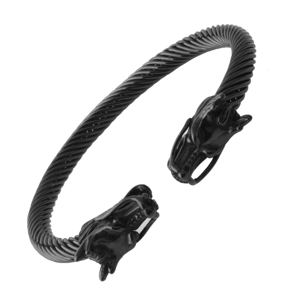 Distorted Stainless Steel Cuff Bangles Bracelet Black/Gold Double Dragon Head Bangles Punk Women Cool Men Jewelry
Distorted Stainless Steel Cuff Bangles Bracelet Black/Gold Double Dragon Head Bangles Punk Women Cool Men Jewelry