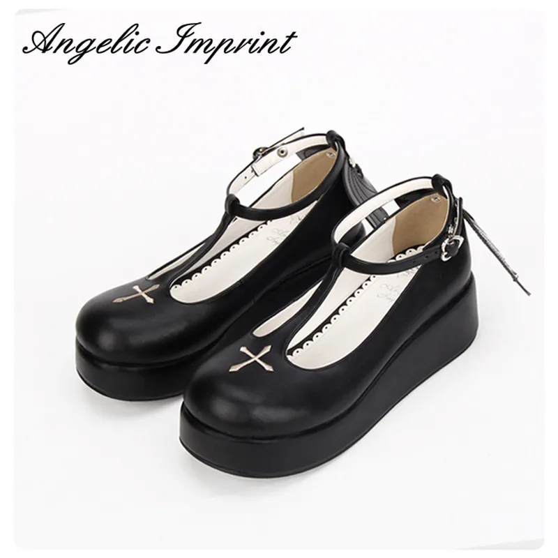 Custom Japanese Goth Lolita Cosplay Ankle T-strap Shoes Platform Heel Comfortable Round Toe Girls Shoes with Wing WHITE/BLACK
Custom Japanese Goth Lolita Cosplay Ankle T-strap Shoes Platform Heel Comfortable Round Toe Girls Shoes with Wing WHITE/BLACK