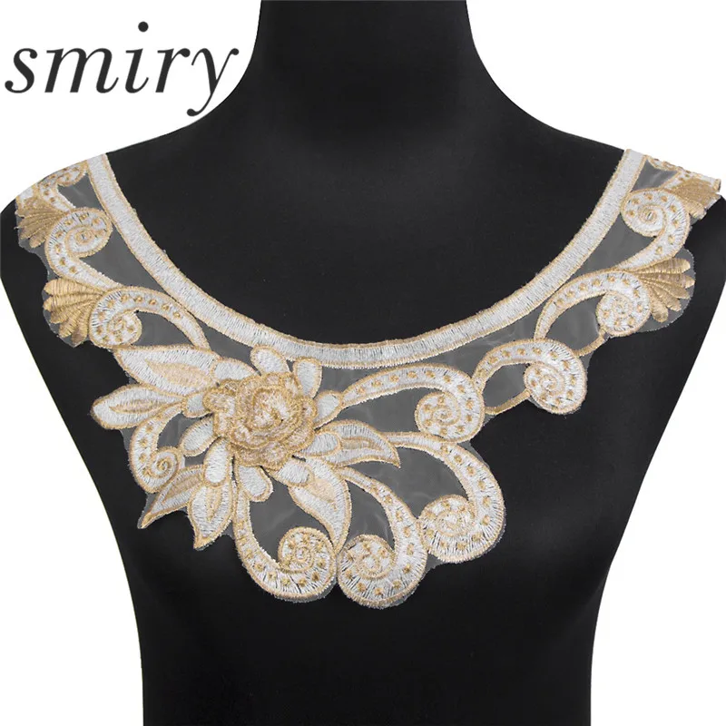 Smiry 1pc 35x31cm Lace Collar Applique Neck Neckline Golden 3D Rose Lady Venise Lace Trim Sewing Crafts Dress Accessories Decor
Smiry 1pc 35x31cm Lace Collar Applique Neck Neckline Golden 3D Rose Lady Venise Lace Trim Sewing Crafts Dress Accessories Decor