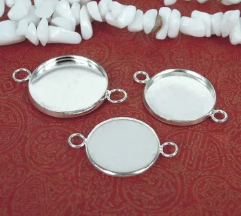 Blank Round Bezel with 2 Loops Pendants Bracelet Connectors Cabochons Settings DIY Findings Silver Plated Wholesale
Blank Round Bezel with 2 Loops Pendants Bracelet Connectors Cabochons Settings DIY Findings Silver Plated Wholesale