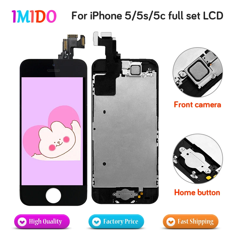 10 PCS Screen For iPhone 5 5S 5C SE LCD Display Touch Panel Replacement Fully Assembly With Front Camera Speaker Home Button
10 PCS Screen For iPhone 5 5S 5C SE LCD Display Touch Panel Replacement Fully Assembly With Front Camera Speaker Home Button