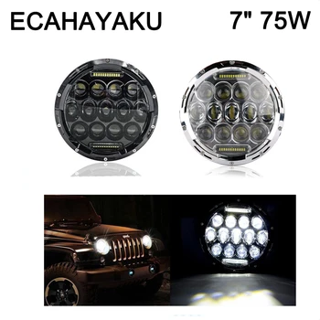 Pair Round 7inch Hi/Low LED Headlight 75w with Angel Eyes DRL Black Silver LED Headlight for Wrangler JK TJ Hummer H2 Patrol Y60
Pair Round 7inch Hi/Low LED Headlight 75w with Angel Eyes DRL Black Silver LED Headlight for Wrangler JK TJ Hummer H2 Patrol Y60