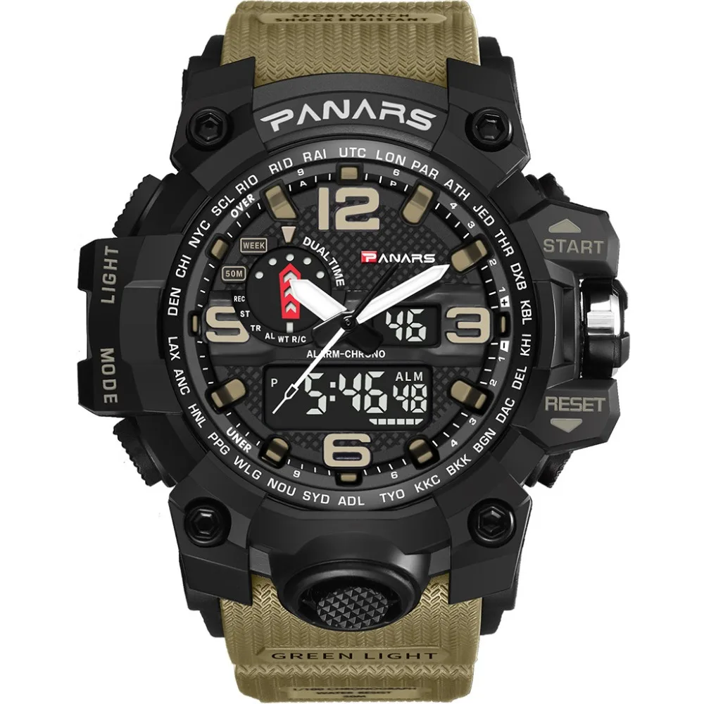 Outdoor Sports Mountaineering Double Display LED Digital Watch Multi-function Waterproof Military Clock relogio masculino Q4
Outdoor Sports Mountaineering Double Display LED Digital Watch Multi-function Waterproof Military Clock relogio masculino Q4