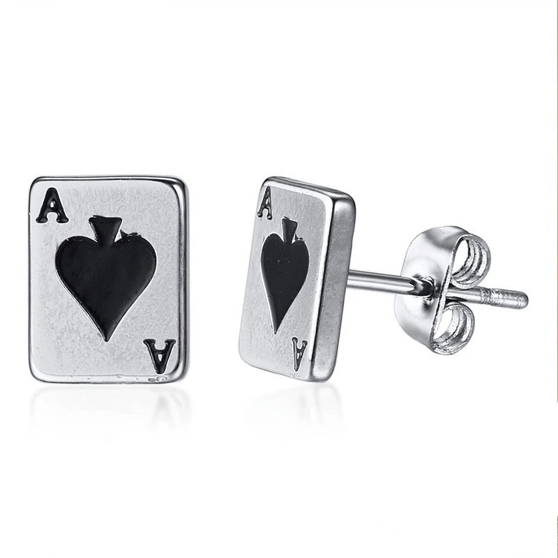 ZORCVENS New Lucky 316L Stainless Steel Spades A Poker Stud Earrings for Women Men Wholesale
ZORCVENS New Lucky 316L Stainless Steel Spades A Poker Stud Earrings for Women Men Wholesale