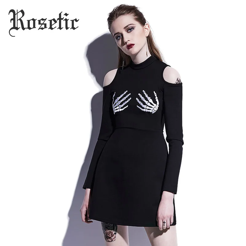 Rosetic Gothic Dresses Slim Skull Spring A-Line Black Hollow Summer Pullover Fall O-Neck Above Knee Gothic Mini Dresses
Rosetic Gothic Dresses Slim Skull Spring A-Line Black Hollow Summer Pullover Fall O-Neck Above Knee Gothic Mini Dresses