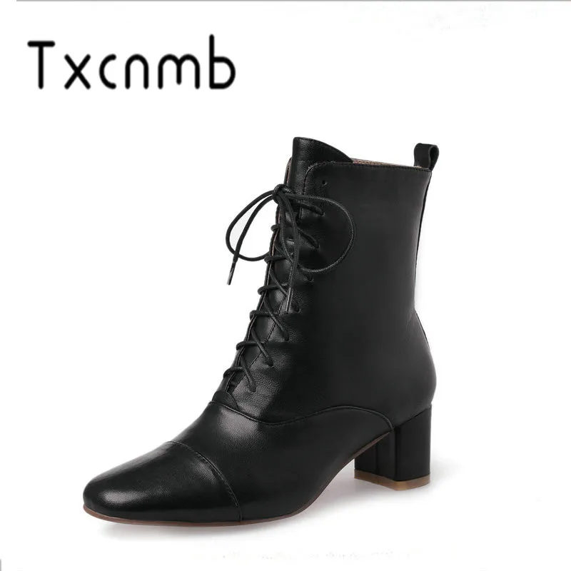 TXCNMB Sexy Black Women Ankle Boots Genuine Leather High Heels Autumn Winter Motorcycle Boots High Heels Ladies Shoes Woman
TXCNMB Sexy Black Women Ankle Boots Genuine Leather High Heels Autumn Winter Motorcycle Boots High Heels Ladies Shoes Woman