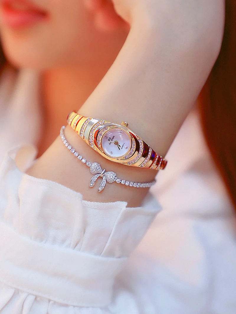 Luksusowy zegarek damski marki Casual z różowym złotym paskiem - kwarcowy, mały rozmiar - Wianko - 13