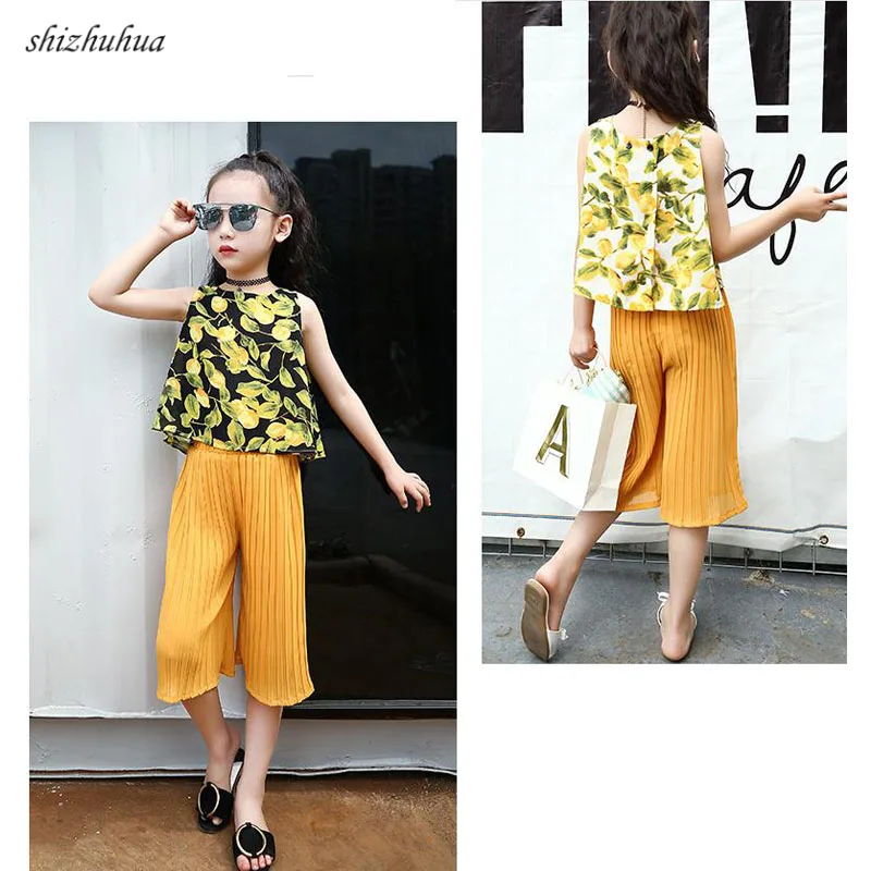 Summer Girl Clothes Two-piece Cartoon Print Vest Wide-leg Pants Children's Wear 3-10 Y Child Quality Clothing 2019 Hot Sale
Summer Girl Clothes Two-piece Cartoon Print Vest Wide-leg Pants Children's Wear 3-10 Y Child Quality Clothing 2019 Hot Sale