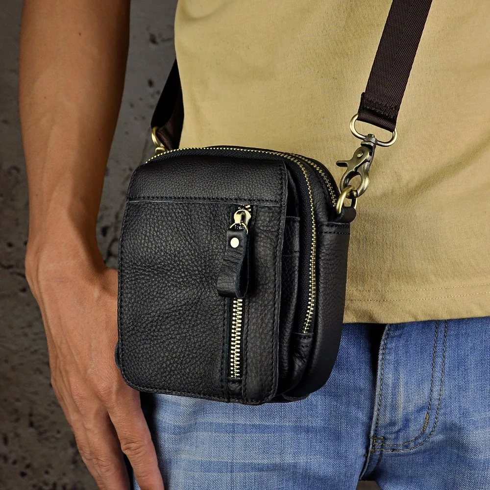 Leather Male Casual Design Black Mini Shoulder Messenger bag Multifunction Fashion Belt Waist bag Travel Small Pouch Men 6807b
Leather Male Casual Design Black Mini Shoulder Messenger bag Multifunction Fashion Belt Waist bag Travel Small Pouch Men 6807b