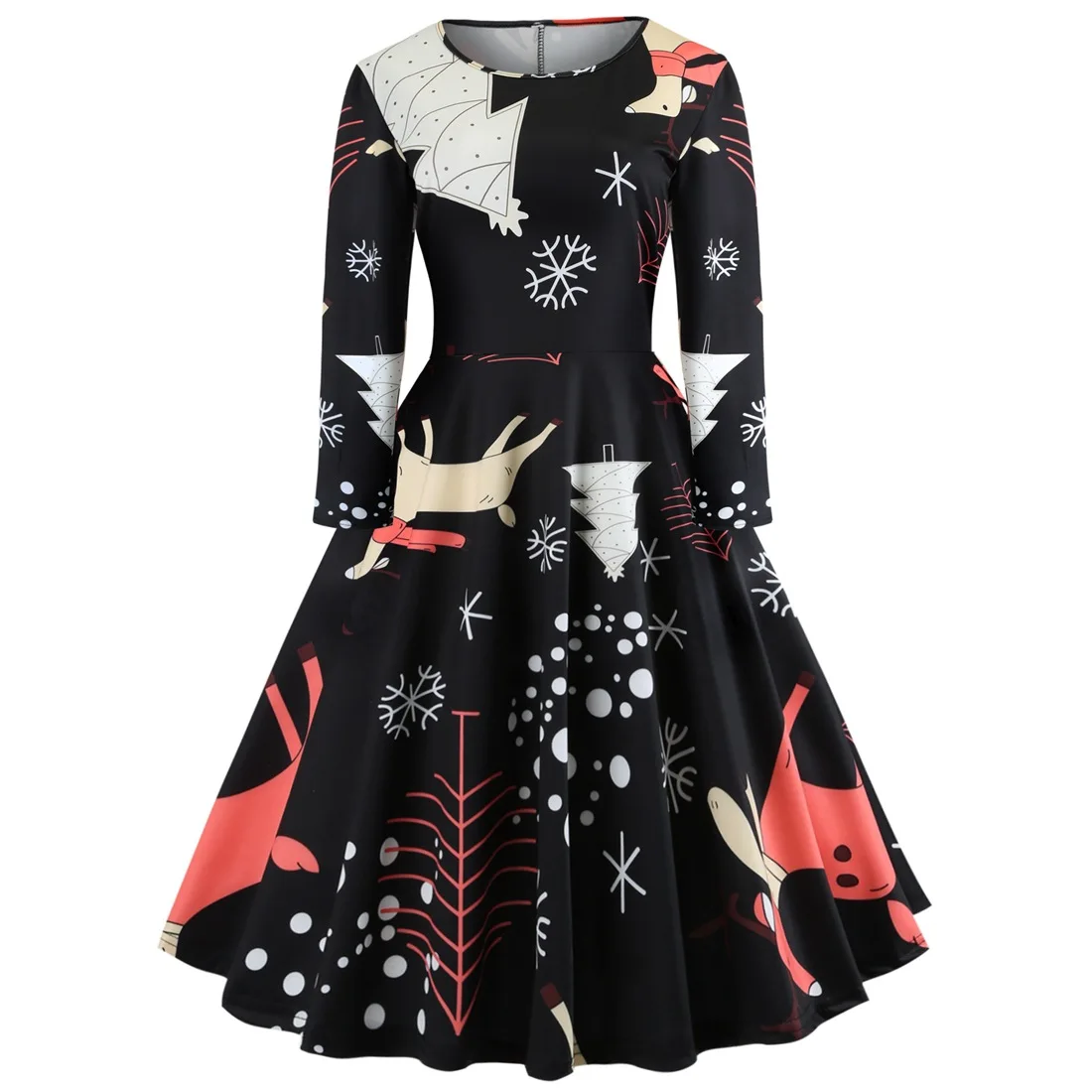 European style slim vintage Christmas woman dresses spring elegant a-line o-neck knee length empire female dresses 90s
European style slim vintage Christmas woman dresses spring elegant a-line o-neck knee length empire female dresses 90s