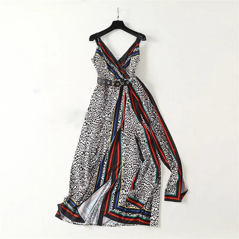 Women Maxi Dress 2019 High Quality Summer Leopard Printed Contrast Color Slit Spaghetti Strap Casual Beach Long Dresses NP0304A
Women Maxi Dress 2019 High Quality Summer Leopard Printed Contrast Color Slit Spaghetti Strap Casual Beach Long Dresses NP0304A