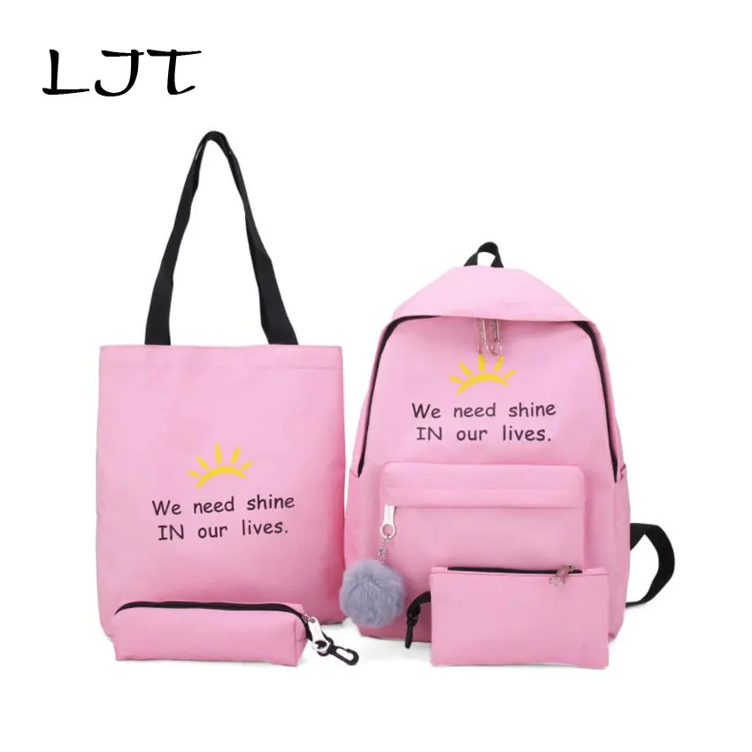 LJT Backpack Women 2019 Hot 4 pcs/set Canvas High School Students Backpack for Teenager Girls Large Capacity Travel Rucksack
LJT Backpack Women 2019 Hot 4 pcs/set Canvas High School Students Backpack for Teenager Girls Large Capacity Travel Rucksack