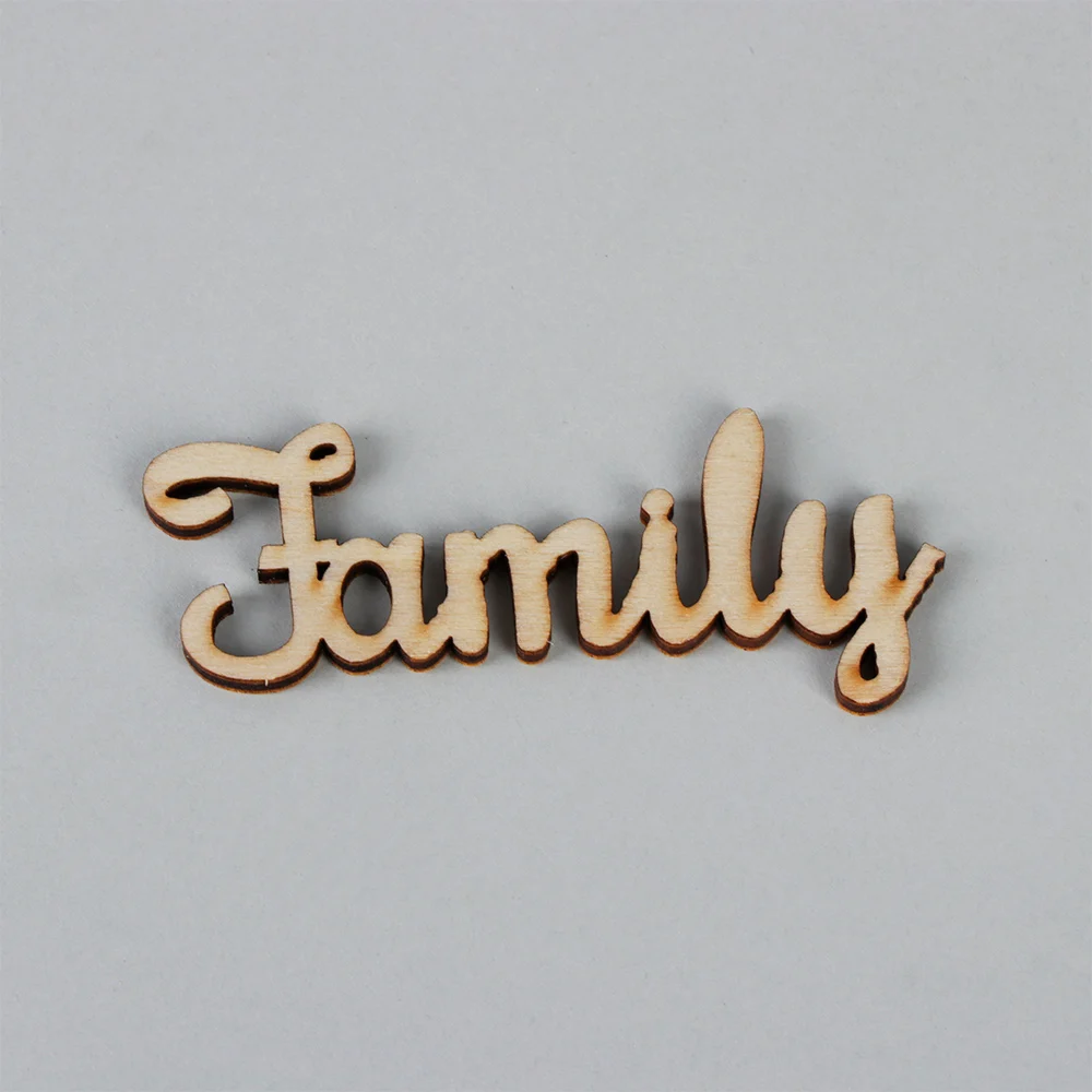 

10Pc/lot Wooden Family Word Letters Alphabet Script for Family Tree Crafts Home Decor Wedding DIY Decorations