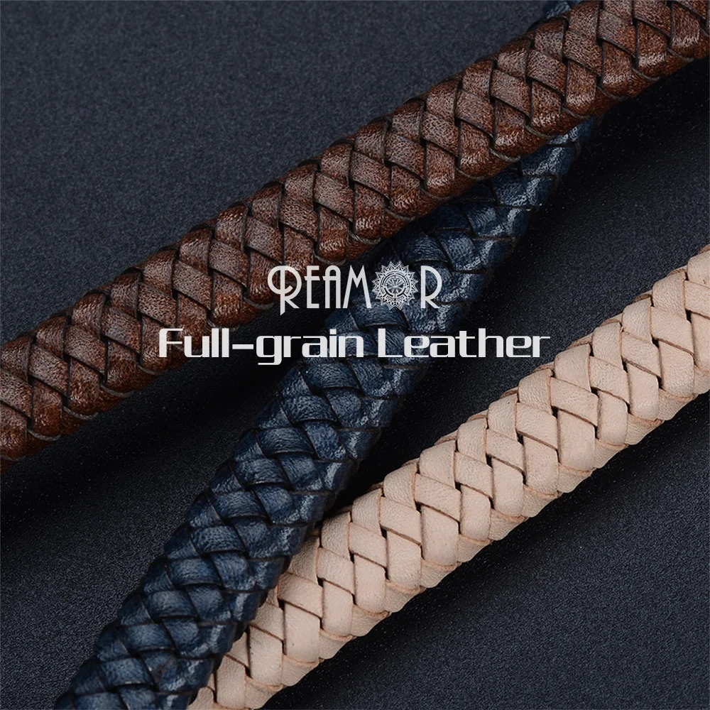 RUIMO High Quality Retro Brown Blue Beige Cowhide Leather Rope Full-Grain Genuine Leather Braided Cord For DIY Bracelet Making
RUIMO High Quality Retro Brown Blue Beige Cowhide Leather Rope Full-Grain Genuine Leather Braided Cord For DIY Bracelet Making