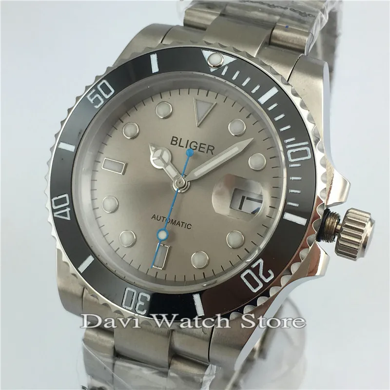 40mm Men Watches Silver Gray Face Automatic Self winding Movement Steel Bracelet Wristwatches
40mm Men Watches Silver Gray Face Automatic Self winding Movement Steel Bracelet Wristwatches