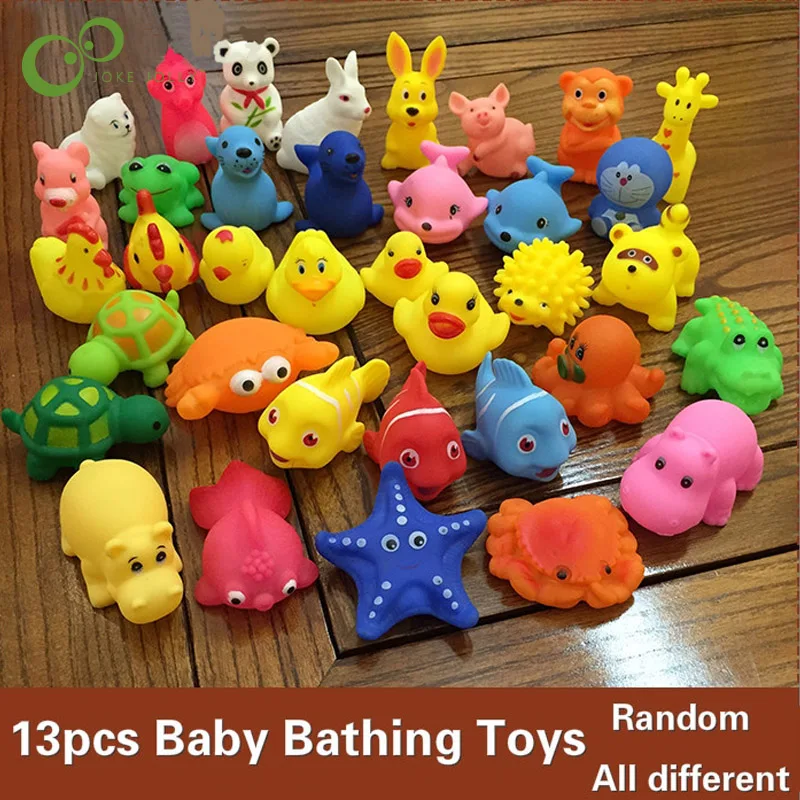 13Pcs/lot Cute Mixed Random Animals Soft Rubber Float Squeeze Sound Squeaky Bathing Toys For Baby GYH
13Pcs/lot Cute Mixed Random Animals Soft Rubber Float Squeeze Sound Squeaky Bathing Toys For Baby GYH