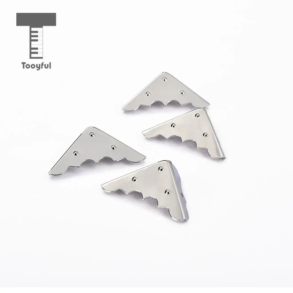 4pcs Nickel-plated Box/Cabinet Corners for Cigar Box Guitar Replacement 32x32mm
