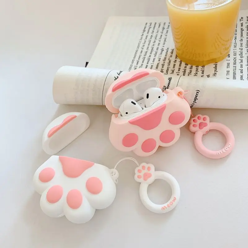 New Cute Cat Claw Pattern Shockproof Soft Silicone Protective Cover Case Skin Shell With Lanyard for Airpods 1/2 Charging Box
New Cute Cat Claw Pattern Shockproof Soft Silicone Protective Cover Case Skin Shell With Lanyard for Airpods 1/2 Charging Box