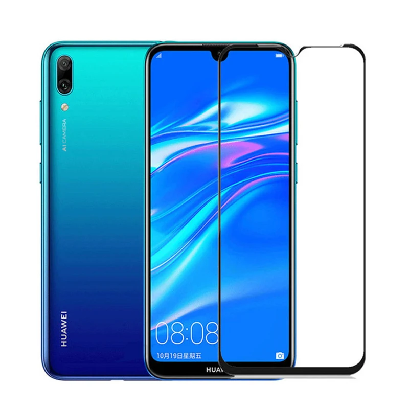 

Full Cover Tempered Glass For Huawei Y7 2019 DUB-LX1 Screen Protector On Y7 Pro 2019 enjoy 9 Protective Glass y 7 7y pro film 9h