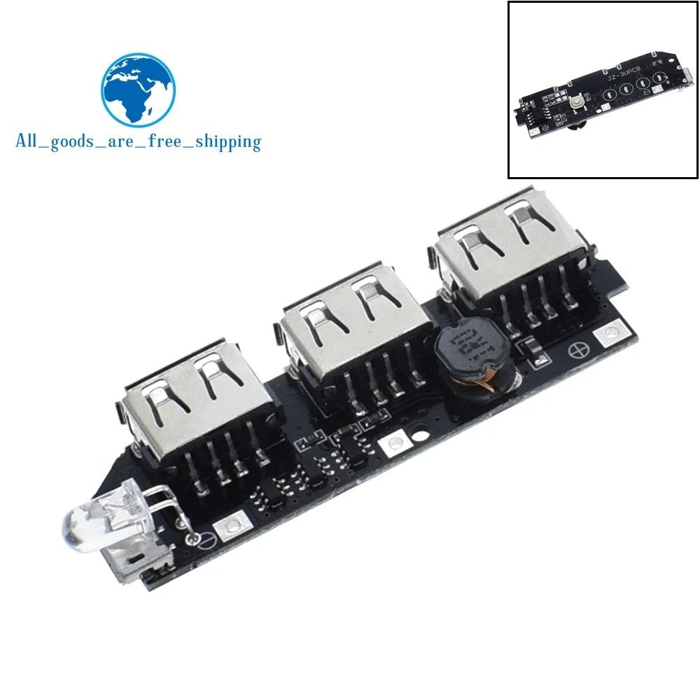TZT 5V 2.1A 3 USB Power Bank Battery Charger Module Circuit Board Step Up Boost DIY
TZT 5V 2.1A 3 USB Power Bank Battery Charger Module Circuit Board Step Up Boost DIY