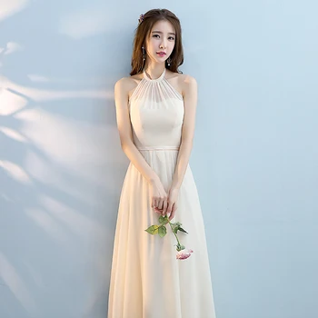 Sexy Champagne Halter Chiffon Cheongsam Evening Party Dress Gown Sleeveless Women Qipao Big Size 3xl 4xl Vestidos De Festa 
Sexy Champagne Halter Chiffon Cheongsam Evening Party Dress Gown Sleeveless Women Qipao Big Size 3xl 4xl Vestidos De Festa