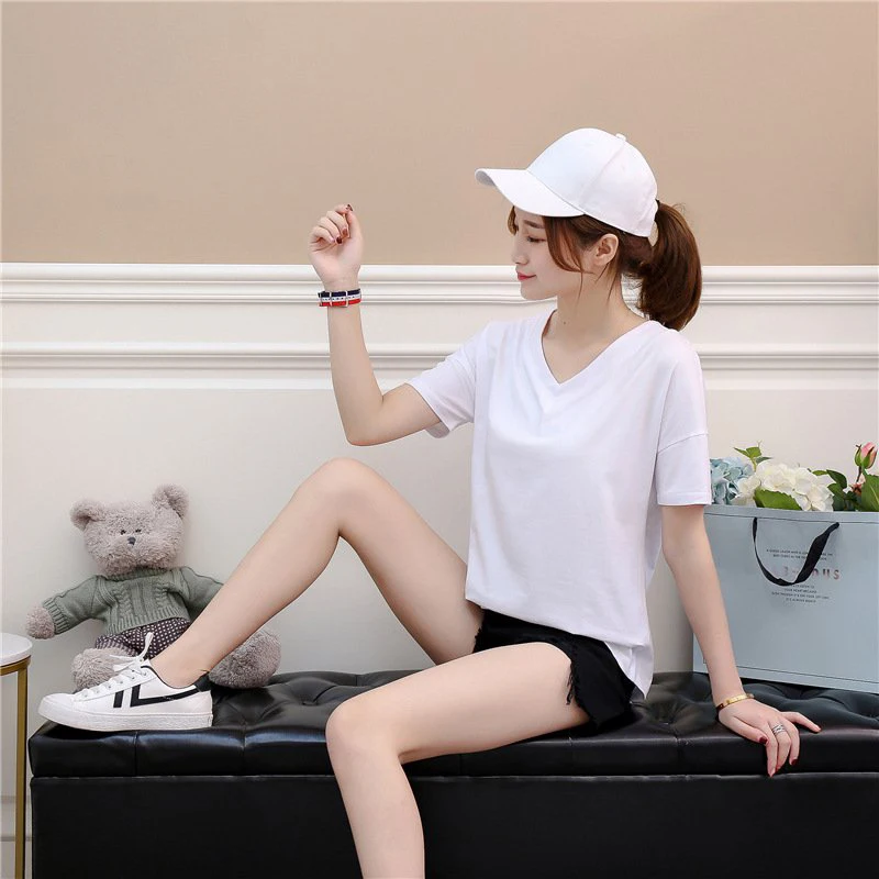 Women's Summer Fashion Short Sleeve Simple Tee V Neck Crisscross Casual Backless Loose Ladies T-Shirt
Women's Summer Fashion Short Sleeve Simple Tee V Neck Crisscross Casual Backless Loose Ladies T-Shirt