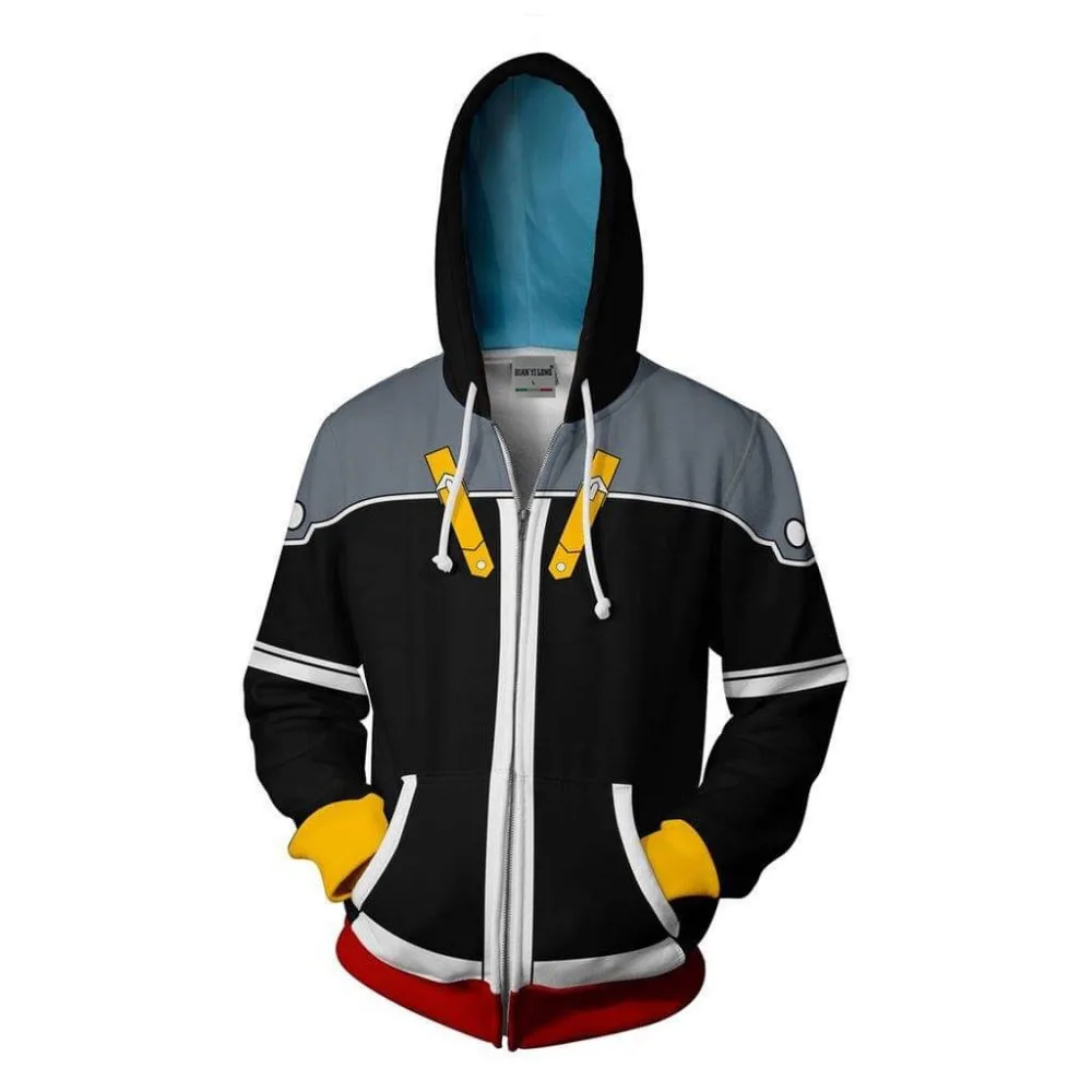 Фото BIANYILONG 2018 new Zip Hoodie men's Kingdom-hearts Sora 3D printed hoodies tracksuit Casual zipper hoody hip hop tops | Мужская