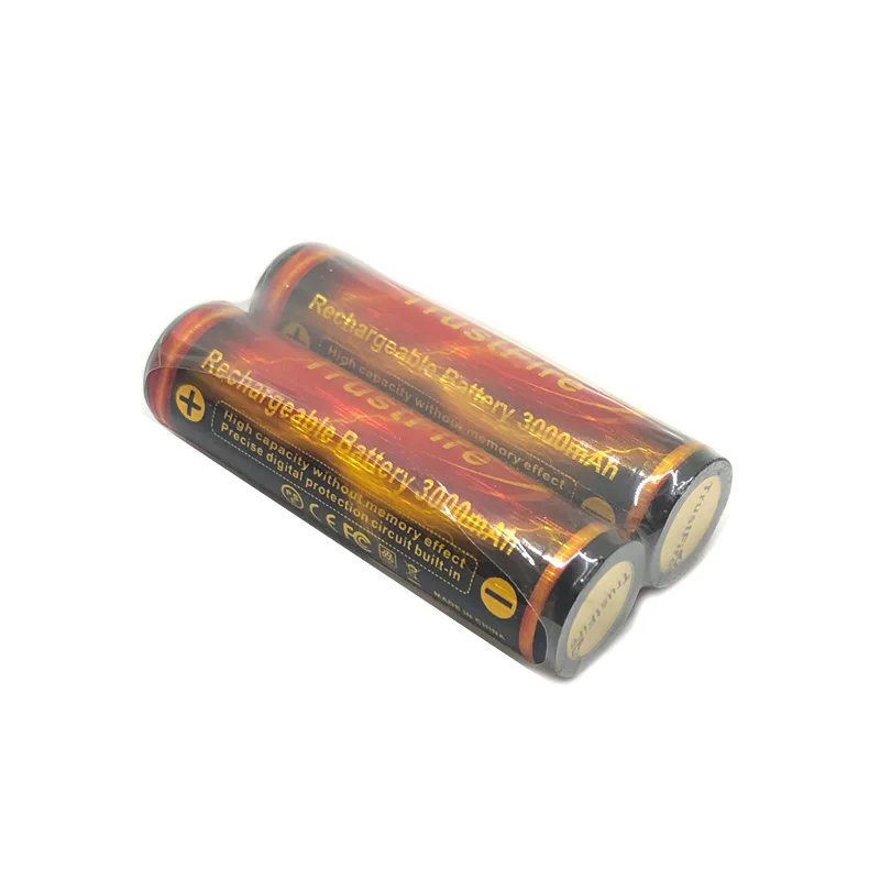 

2pcs/lot Trustfire High Capacity 18650 3.7V 3000mAh Lithium Battery Rechargeable Batteries with Protected PCB For Flashlights