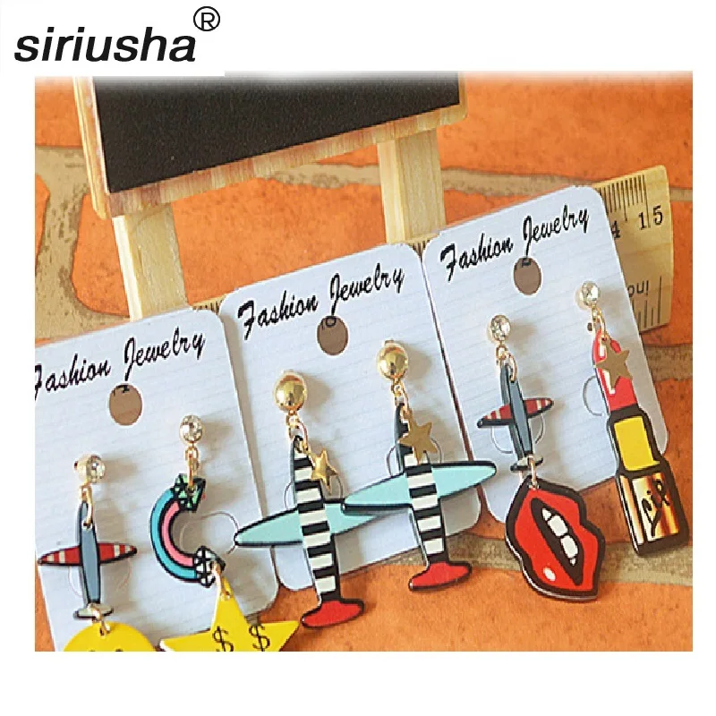 2018 Trendy Aircraft Earrings Smile Summer Popular Asymmetric Earrings from Yiwu Wholesale Fashion Ear Jewelry S175
2018 Trendy Aircraft Earrings Smile Summer Popular Asymmetric Earrings from Yiwu Wholesale Fashion Ear Jewelry S175