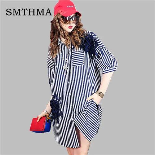 SMTHMA plus size dress Women 2019 New arrival Women Beaded flowers Stripe Summer Dresses vestidos
SMTHMA plus size dress Women 2019 New arrival Women Beaded flowers Stripe Summer Dresses vestidos