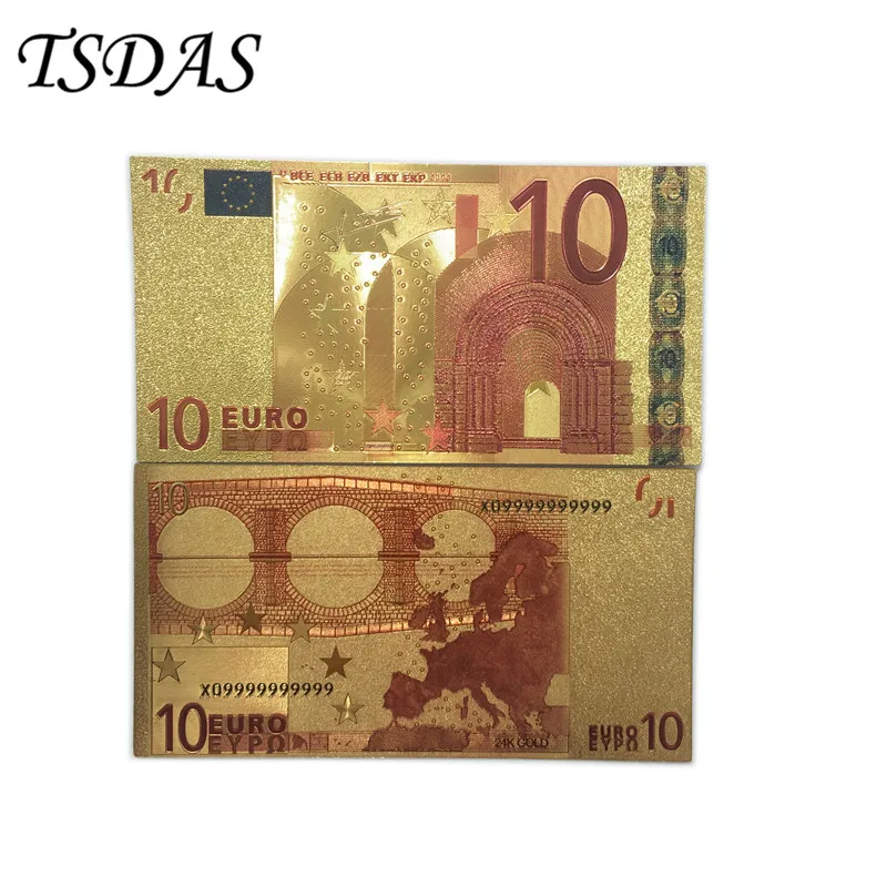 10pcs/set 10 Euro Gold Banknotes Gold Foil Plated Bank Note in Colors Creative Gifts
10pcs/set 10 Euro Gold Banknotes Gold Foil Plated Bank Note in Colors Creative Gifts