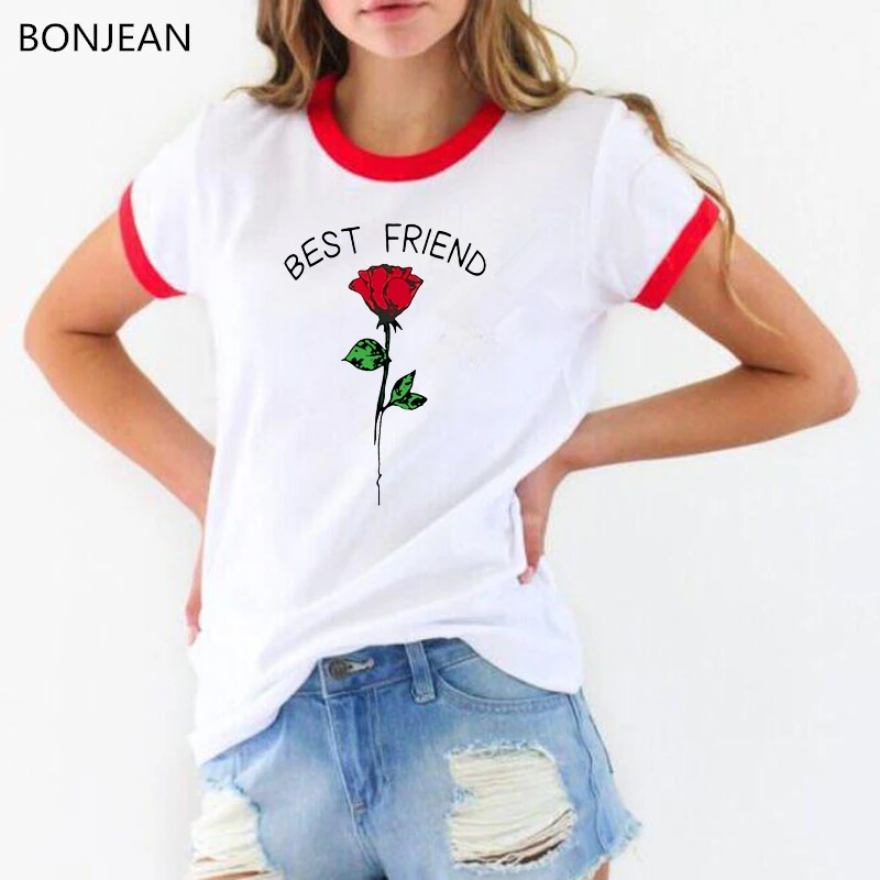 Best friend rose print graphic Female T-shirt Women Harajuku friends tv T-Shirts 2019 Summer BFF T Shirt women's Clothing Tops
Best friend rose print graphic Female T-shirt Women Harajuku friends tv T-Shirts 2019 Summer BFF T Shirt women's Clothing Tops