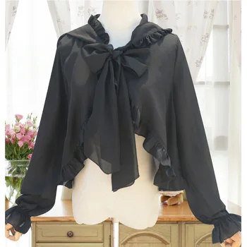 Black Chiffon Ruffled Hooded Cloak Blouse Long Sleeve Shirt Women Blouses Elegant Gothic Lolita Shirts 2017 Used To Match Corset
Black Chiffon Ruffled Hooded Cloak Blouse Long Sleeve Shirt Women Blouses Elegant Gothic Lolita Shirts 2017 Used To Match Corset