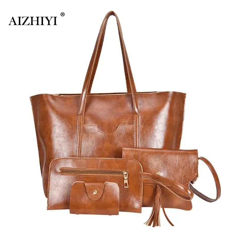 4pcs/Set Women Composite Bags High Quality Ladies Luxury Handbag Female Oil PU Leather Shoulder Messenger Bags Tote Bag Bolsa
4pcs/Set Women Composite Bags High Quality Ladies Luxury Handbag Female Oil PU Leather Shoulder Messenger Bags Tote Bag Bolsa