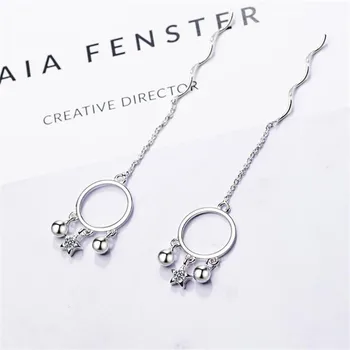 Creative Korean Fashion 925 Sterling Silver Jewelry Dreamcatcher Female Round Crystal Star Hollow Tassel Dangle Earrings SE497
Creative Korean Fashion 925 Sterling Silver Jewelry Dreamcatcher Female Round Crystal Star Hollow Tassel Dangle Earrings SE497