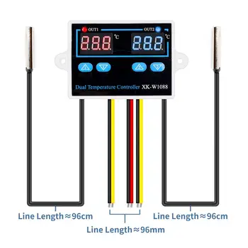 Digital Dual Thermostat Regulator XK-W1088 10A Direct Output Temperature Controller LED Display Heating Cooling Control Switch
Digital Dual Thermostat Regulator XK-W1088 10A Direct Output Temperature Controller LED Display Heating Cooling Control Switch