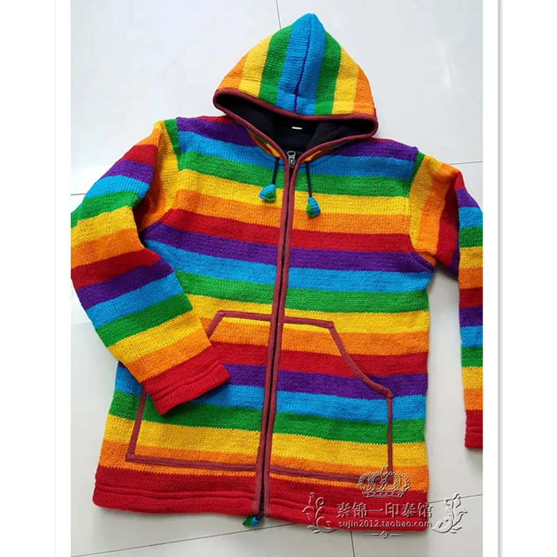 Free Shipping 2019 Rainbow Straight 100% Wool Women Plus Size S-XL Thick Warm Fleece Hand Made Hooded Sweaters With Pockets
Free Shipping 2019 Rainbow Straight 100% Wool Women Plus Size S-XL Thick Warm Fleece Hand Made Hooded Sweaters With Pockets