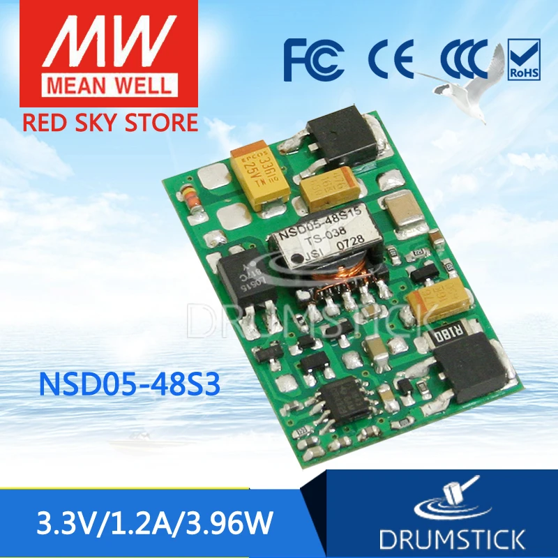Advantages MEAN WELL original NSD05-48S3 3.3V 1.2A meanwell NSD05 3.3V 3.96W DC-DC Regulated Single Output Converter
Advantages MEAN WELL original NSD05-48S3 3.3V 1.2A meanwell NSD05 3.3V 3.96W DC-DC Regulated Single Output Converter