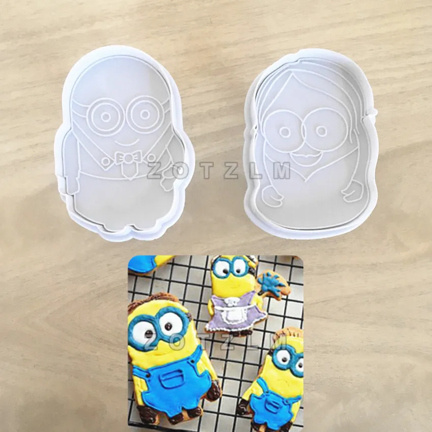 2 pcs/lot Minions Shape Plastic Cookie Cutters Cartoon Series Pastry Tools Cake Decorating Plunger Tools Biscuit Mold SLP157
2 pcs/lot Minions Shape Plastic Cookie Cutters Cartoon Series Pastry Tools Cake Decorating Plunger Tools Biscuit Mold SLP157