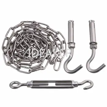 M4x3M 304 Stainless Steel Silver 150KG Loading Turnbuckle Chain Set Outdoor Drying Tightening
M4x3M 304 Stainless Steel Silver 150KG Loading Turnbuckle Chain Set Outdoor Drying Tightening