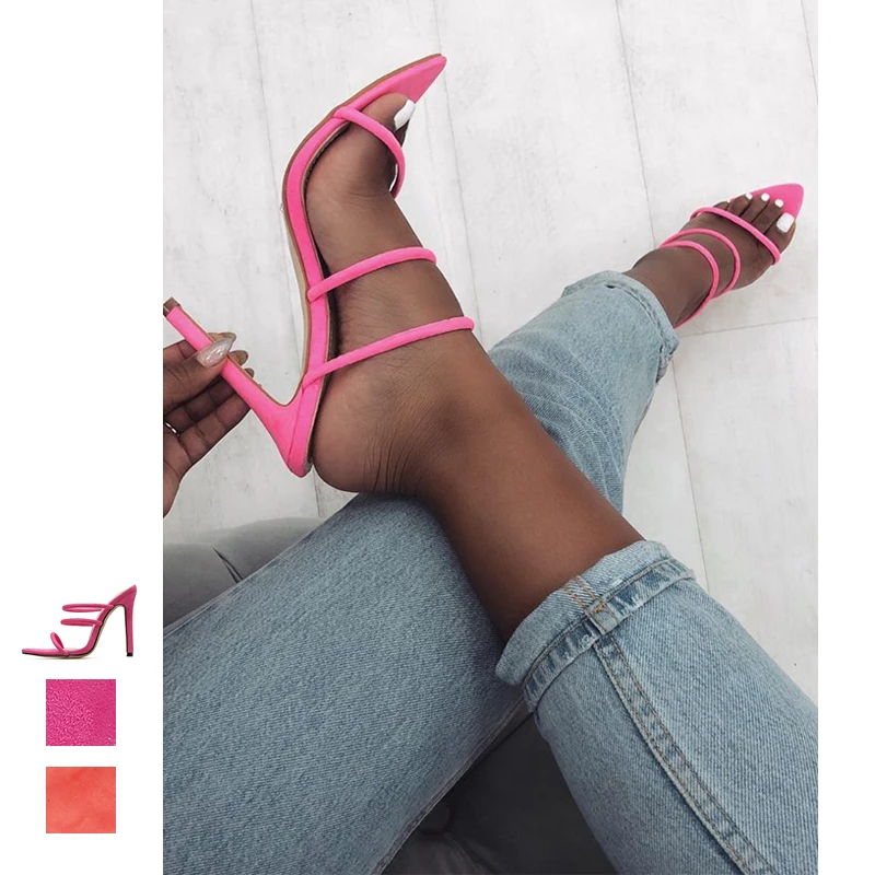 Thin High Heels Slippers Women Shoes Sexy Narrow Band Design Summer Rose/Orange Pointed Toe High Heels Slippers Slides Feminino
Thin High Heels Slippers Women Shoes Sexy Narrow Band Design Summer Rose/Orange Pointed Toe High Heels Slippers Slides Feminino