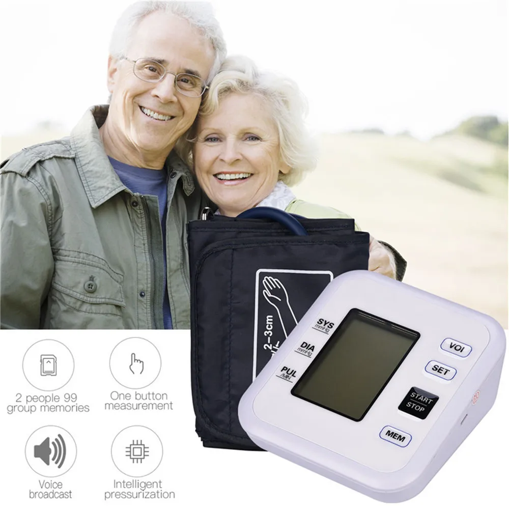Digital Upper Arm Blood Pressure Monitor Heart Beat Rate Pulse Meter Tonometer Sphygmomanometers pulsometer Automatic
Digital Upper Arm Blood Pressure Monitor Heart Beat Rate Pulse Meter Tonometer Sphygmomanometers pulsometer Automatic